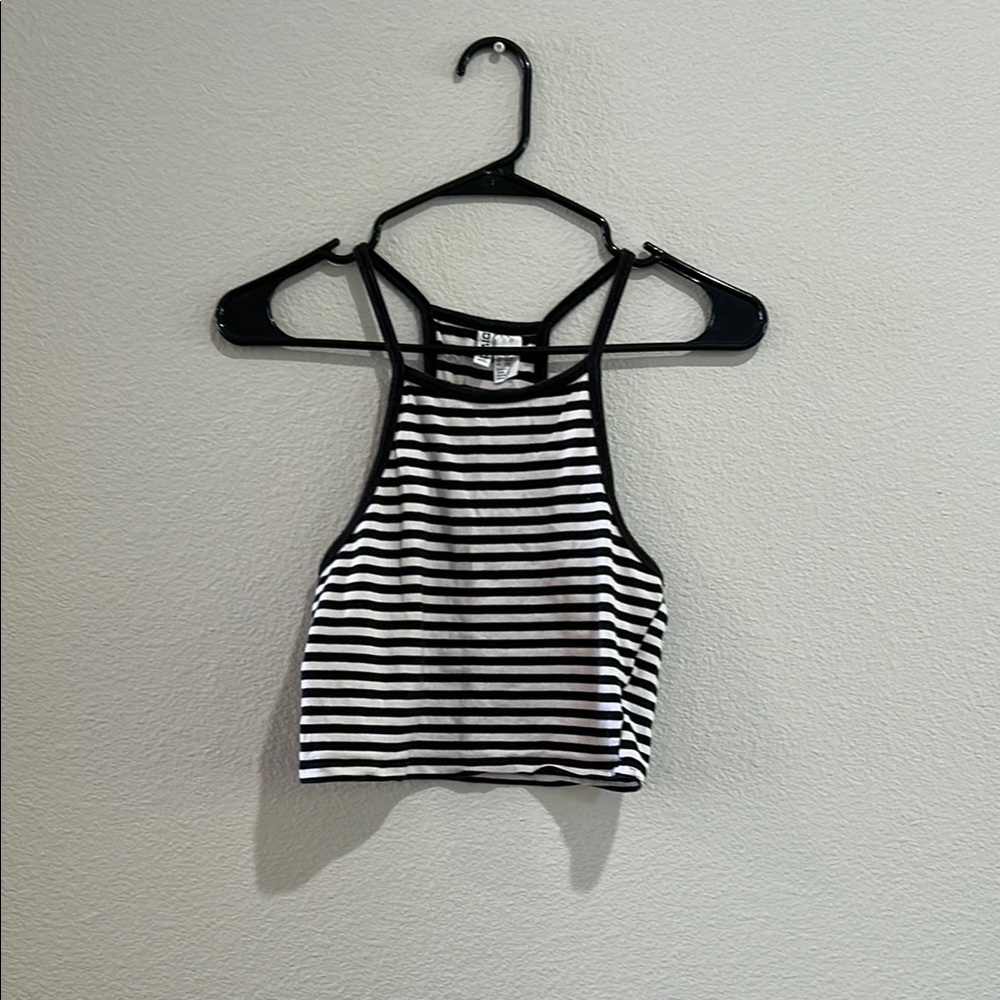 Striped Black and White Women's Top